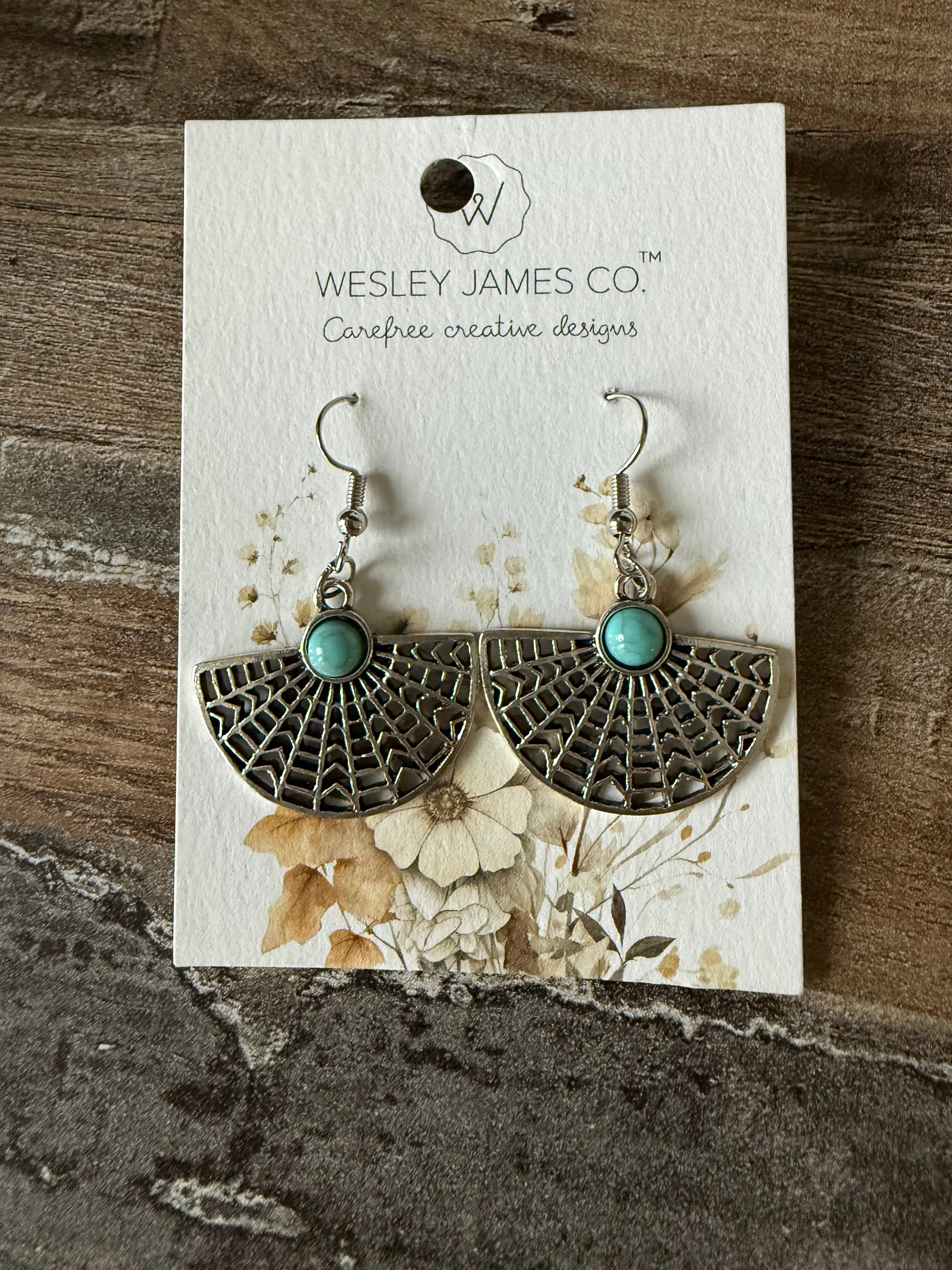 Silver Fan Earrings