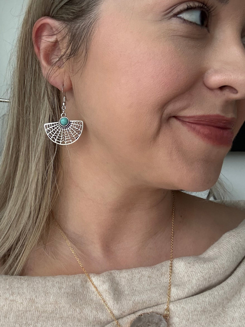 Silver Fan Earrings