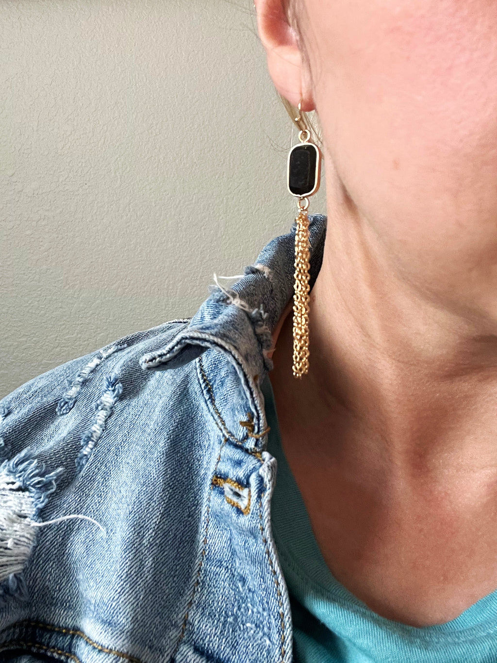 Stone & Chain Earrings  image 4