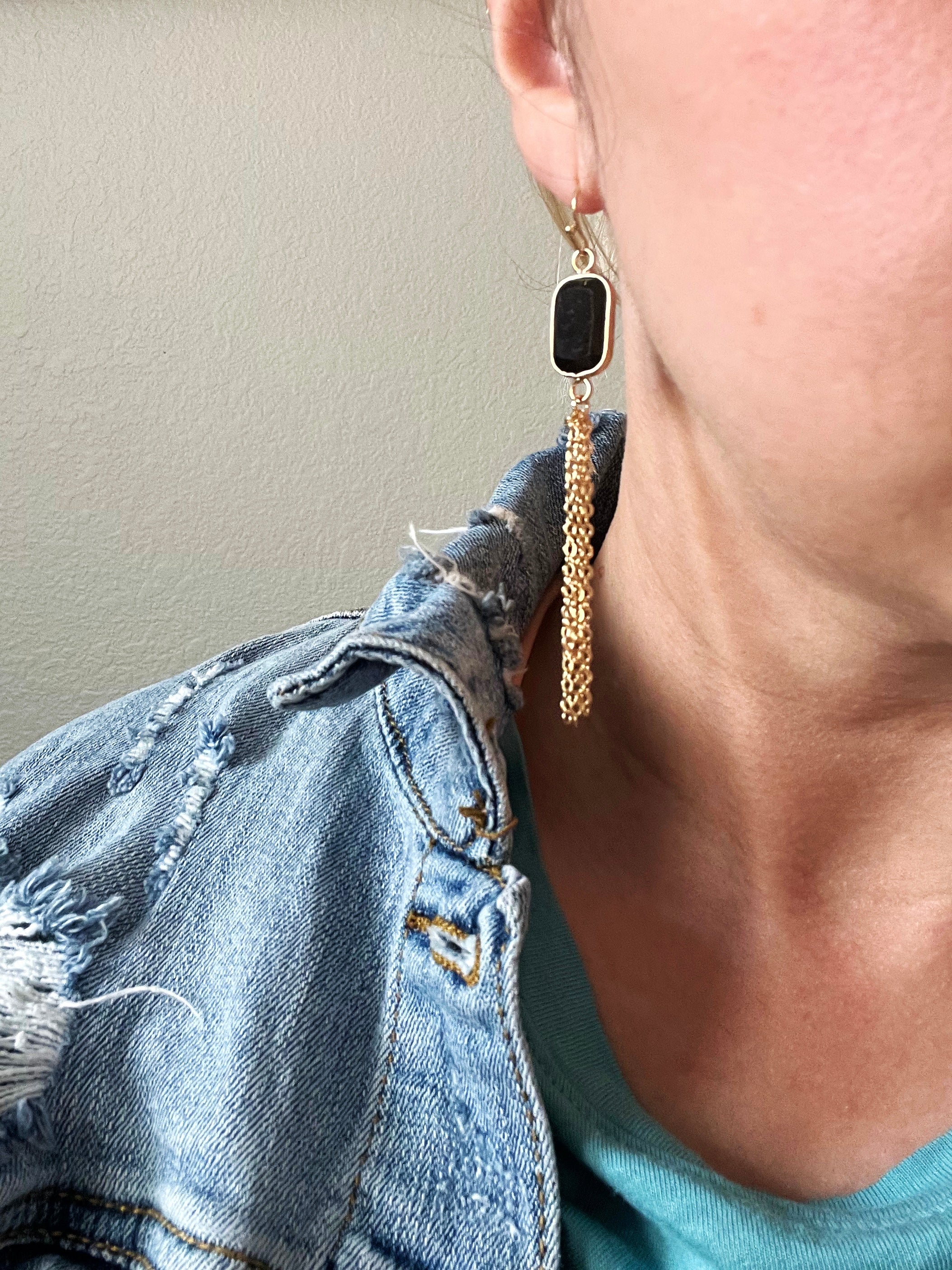 Stone & Chain Earrings  image 4