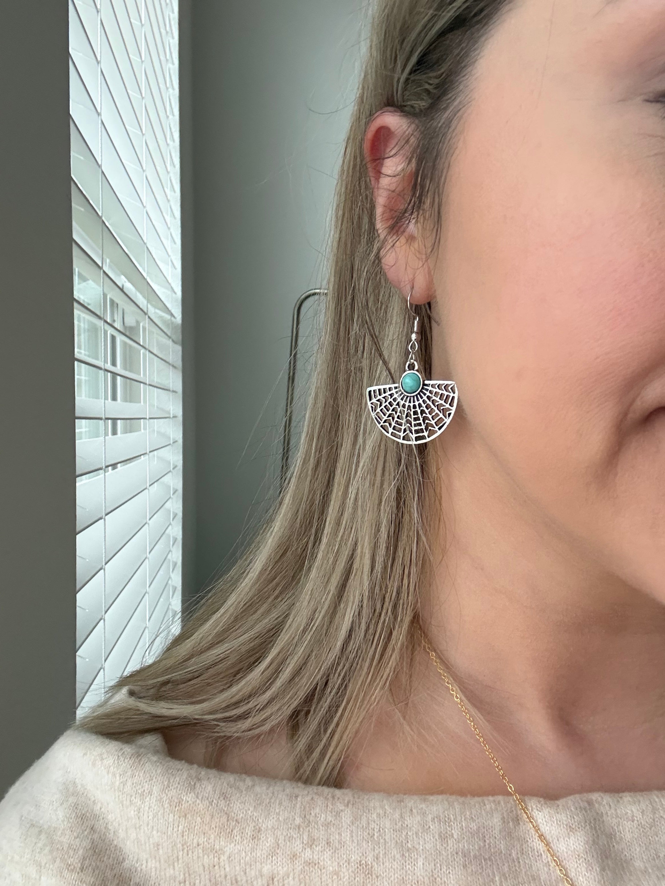 Silver Fan Earrings