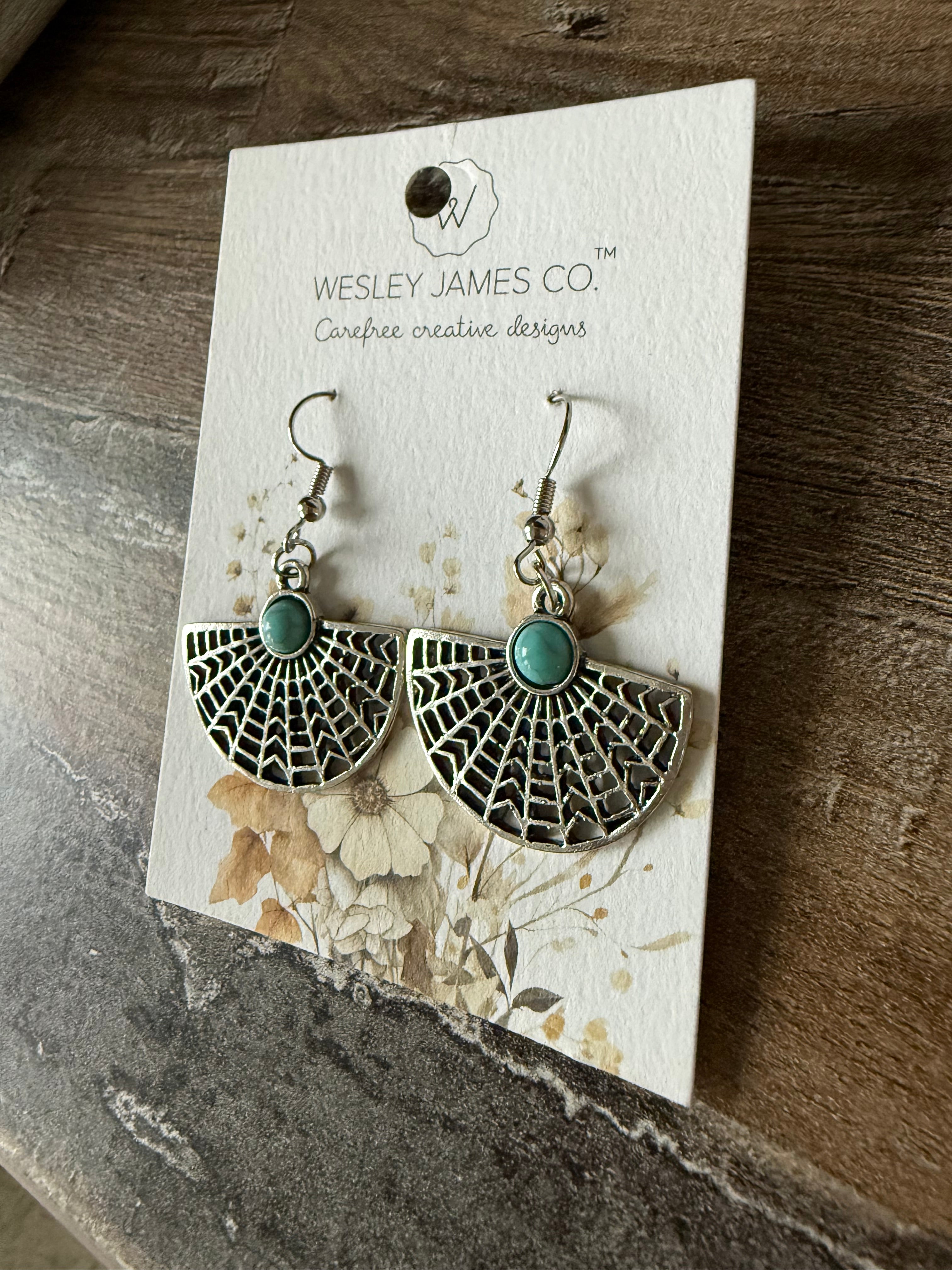 Silver Fan Earrings