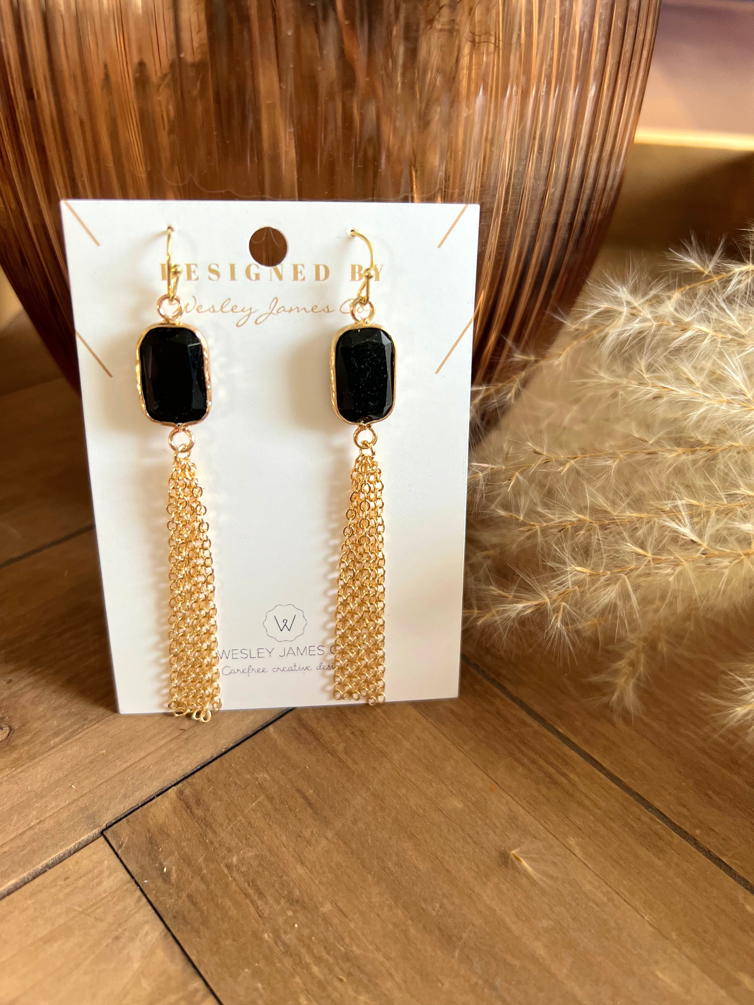 Stone & Chain Earrings  image 3