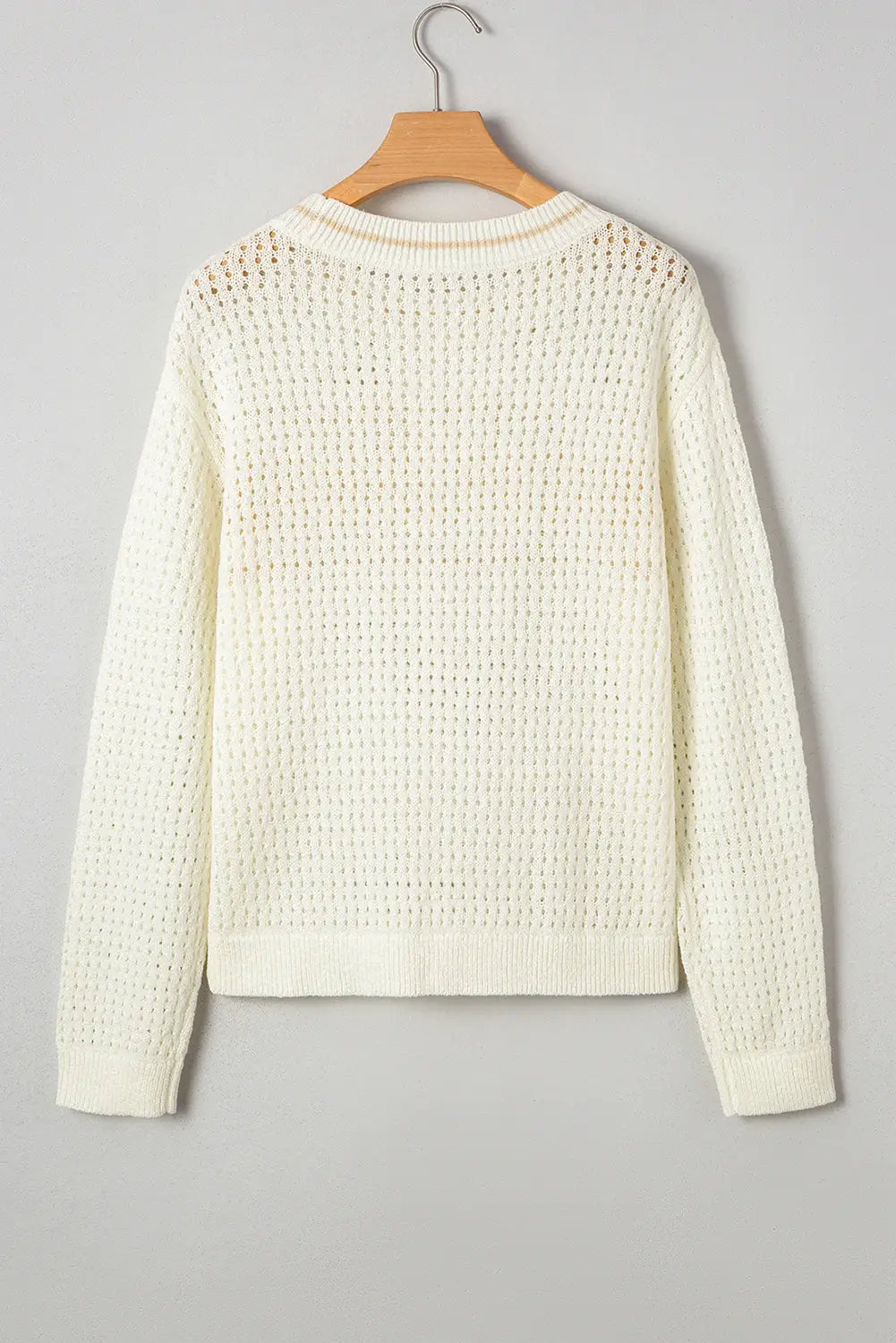 BEACH Hollow Out Knitted Lightweight Dolman Sweater