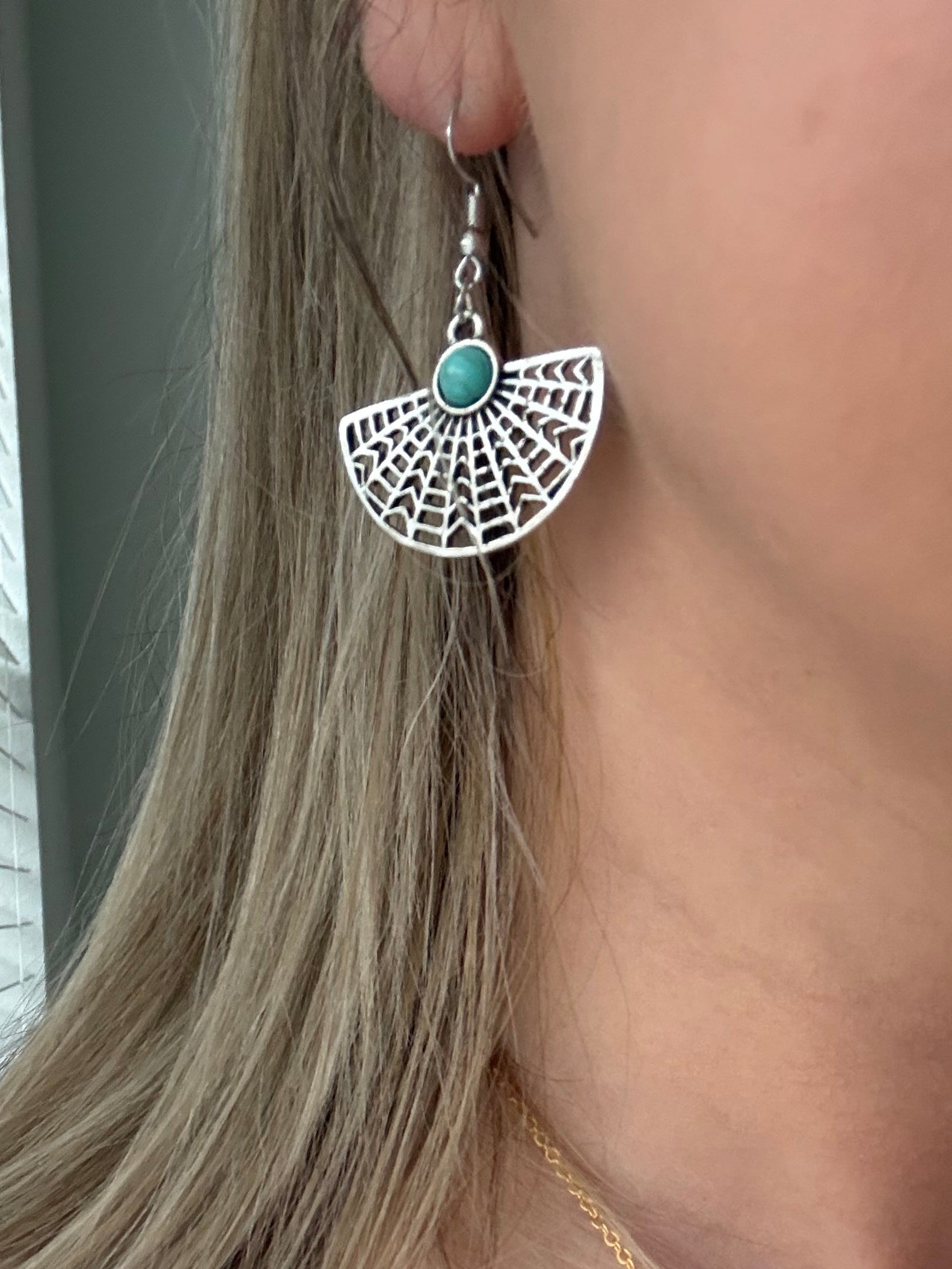 Silver Fan Earrings
