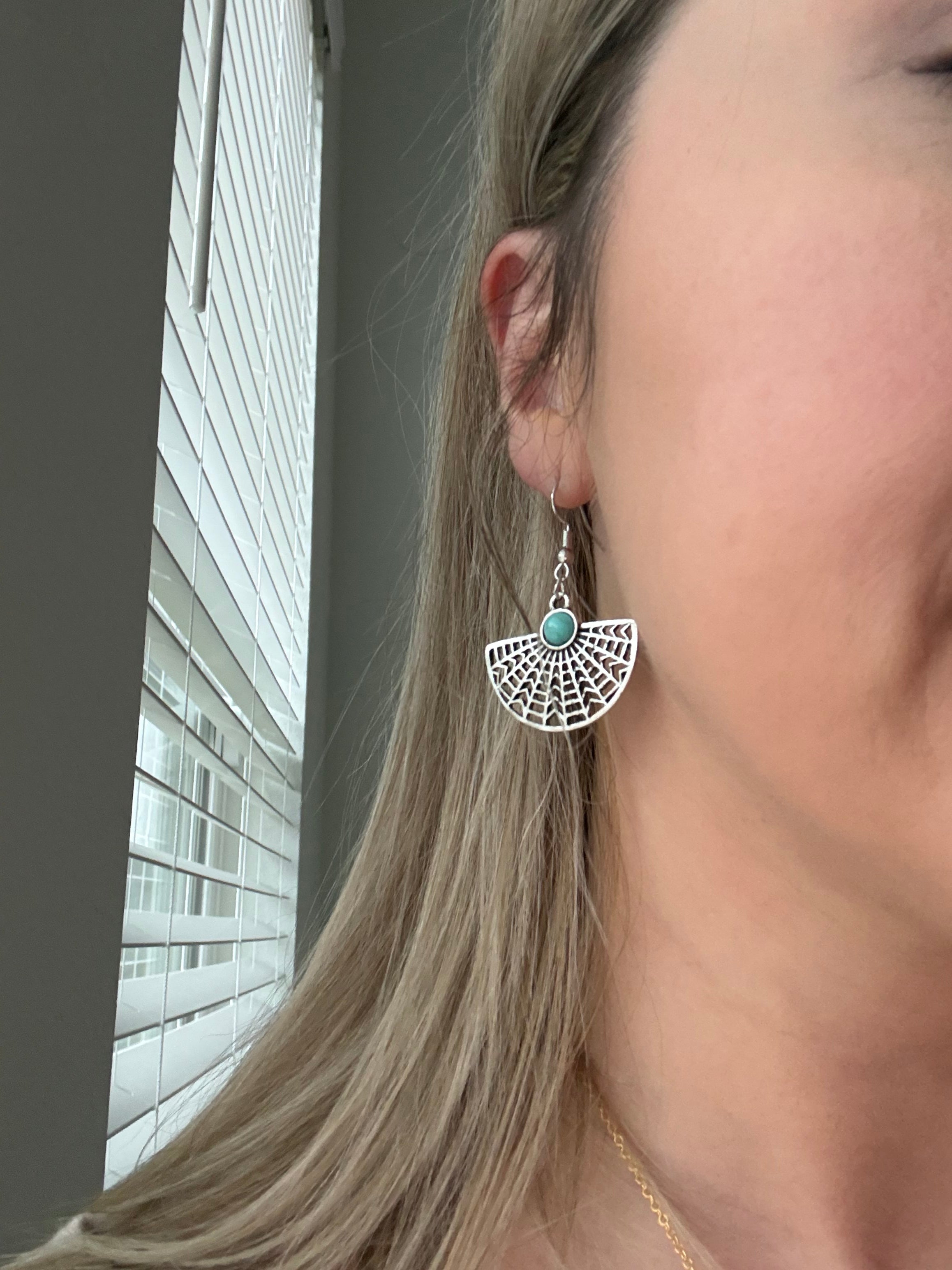 Silver Fan Earrings