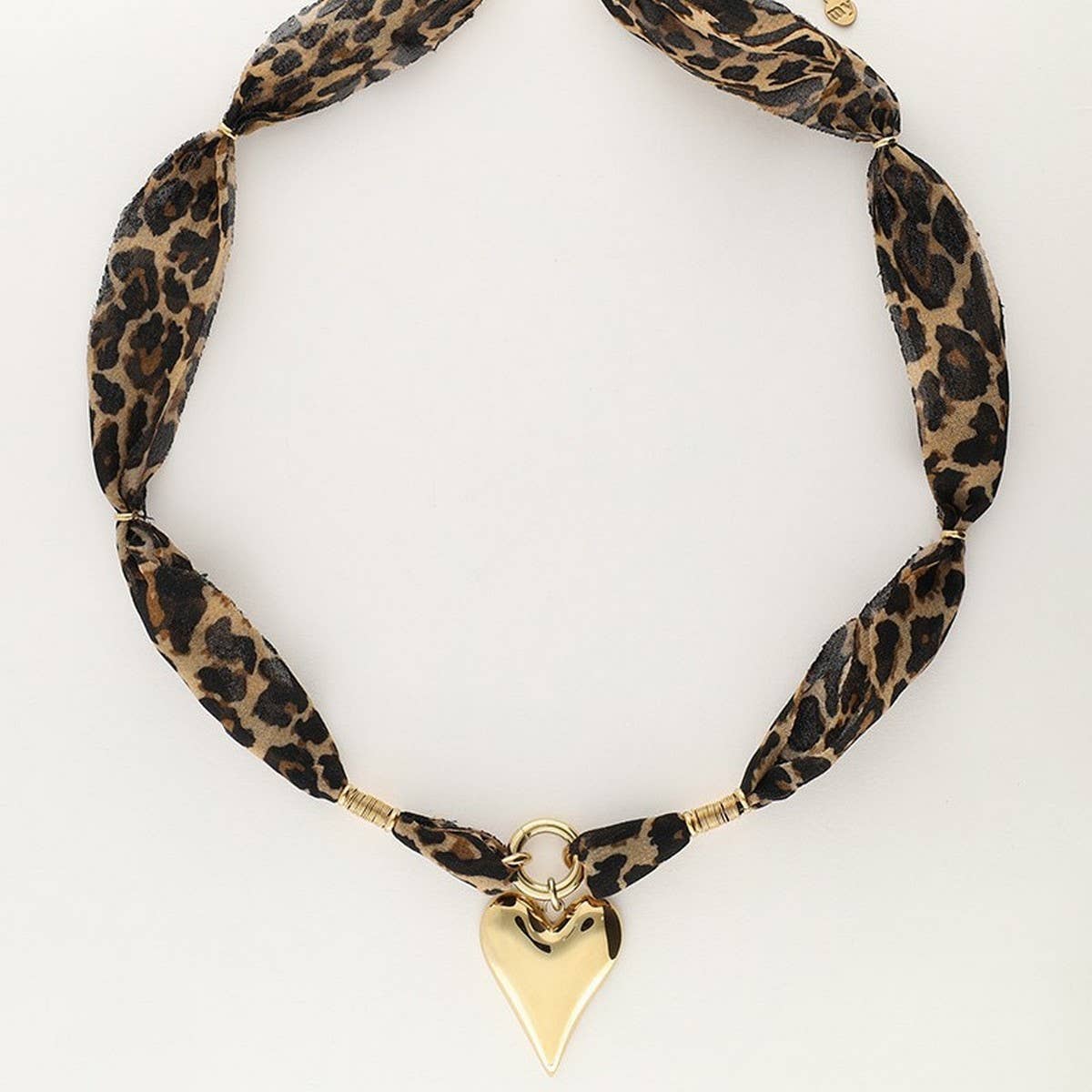 Leopard Heart Scarf Necklace