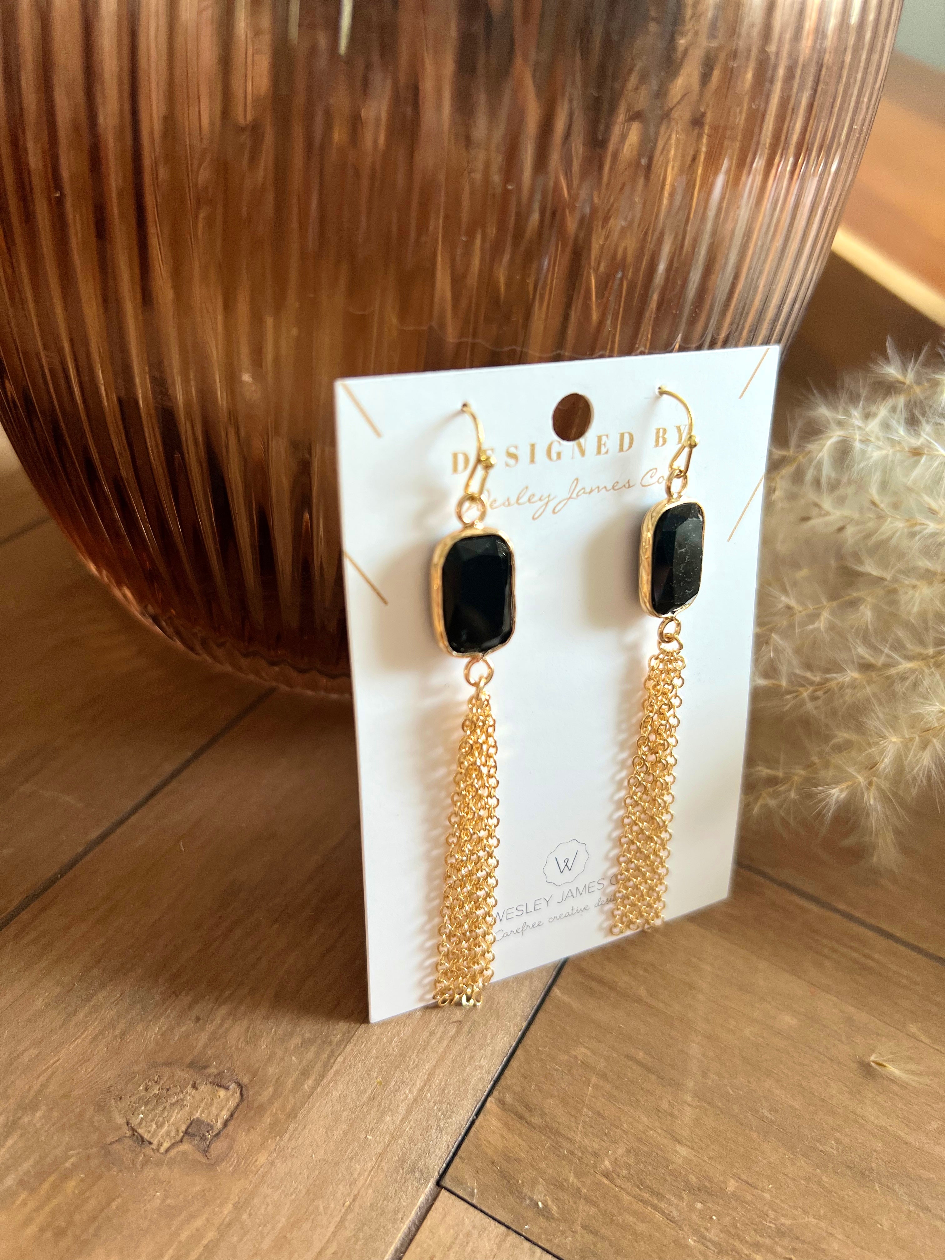 Stone & Chain Earrings  image 1