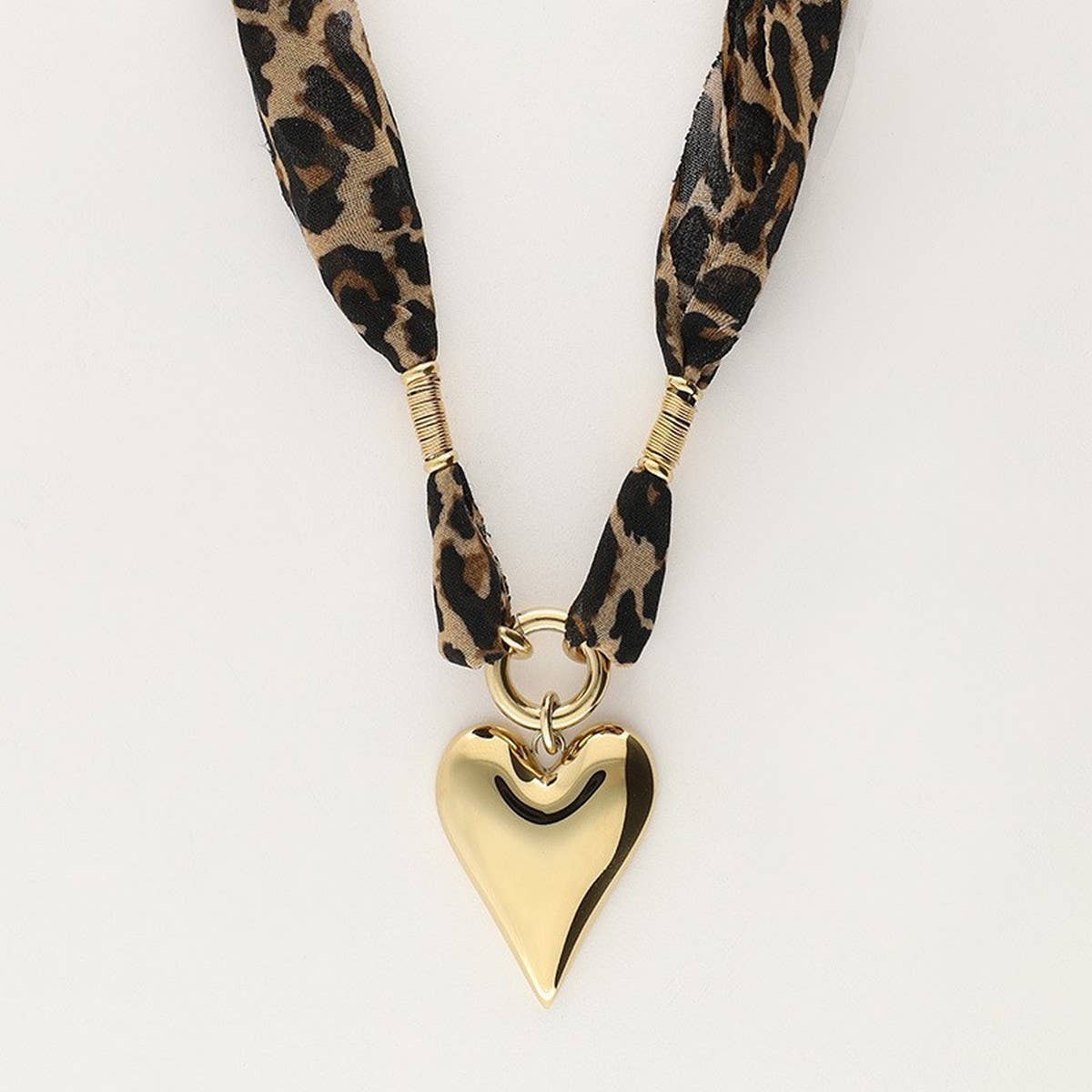 Leopard Heart Scarf Necklace